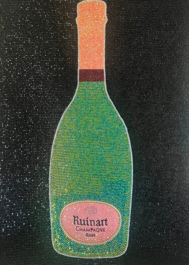 Schilderij getiteld "Ruinart" door Larissa Becker, Origineel Kunstwerk, Acryl Gemonteerd op Frame voor houten brancard