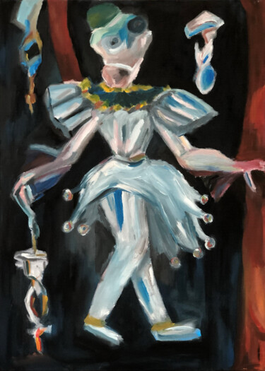 Painting titled "Puppets II" by Betül Çakır, Original Artwork, Acrylic Mounted on Other rigid panel