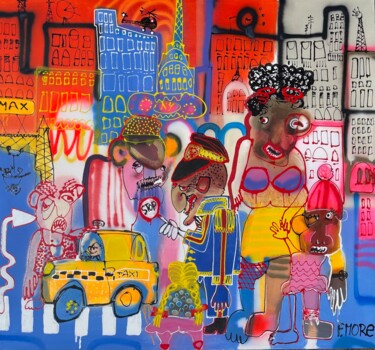 Pintura titulada "New York City" por Feliciana More, Obra de arte original, Oleo