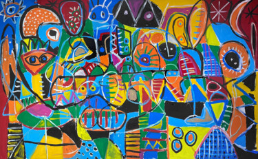Painting titled "Improvisación 3 Ser…" by Enrique Pichardo, Original Artwork, Acrylic