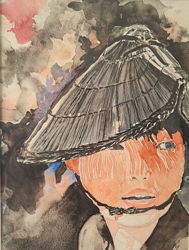 Peinture intitulée "l'attente" par Pascal Douffet, Œuvre d'art originale, Aquarelle