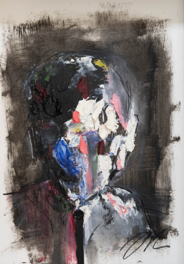 TITLE mirror series UNTITLED Portrait 绘画 标题为“TITLE mirror ser…” 由Tomoya Nakano, 原创艺术品, 油 安装在纸板上