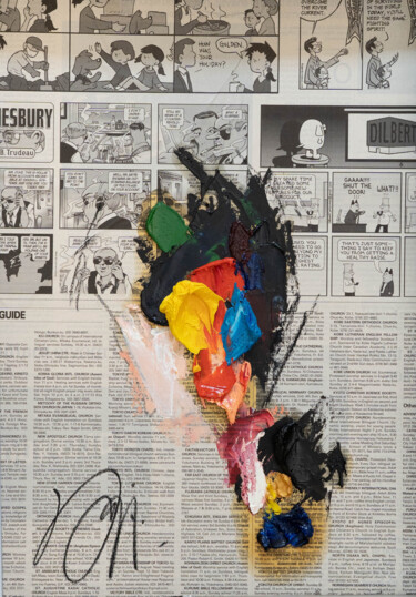 TITLE mirror series UNTITLED Portrait 绘画 标题为“TITLE…” 由Tomoya Nakano, 原创艺术品, 油 安装在纸板上