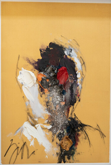TITLE "mirror series UNTITLED Portrait" 绘画 标题为“TITLE "mirror seri…” 由Tomoya Nakano, 原创艺术品, 油 安装在纸板上