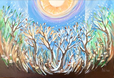「Four seasons - Sols…」というタイトルの絵画 Polina Gerdjikova (POLINA)によって, オリジナルのアートワーク, アクリル ウッドストレッチャーフレームにマウント