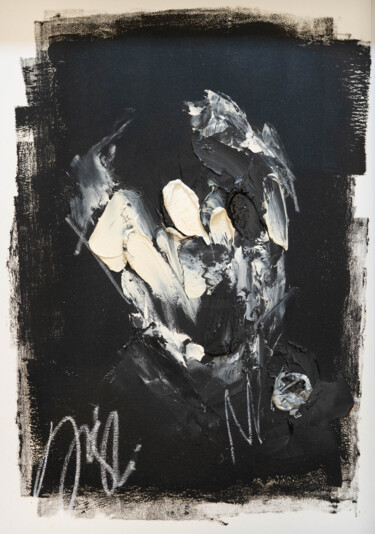 mirror series UNTITLED Portrait monochrome edition 绘画 标题为“mirror series UNTI…” 由Tomoya Nakano, 原创艺术品, 油 安装在纸板上
