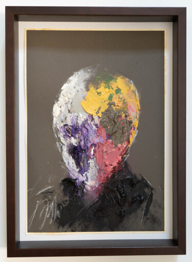 TITLE "mirror series UNTITLED Portrait" Pittura intitolato "TITLE "mirro…" da Tomoya Nakano, Opera d'arte originale, Olio Montato su Cartone