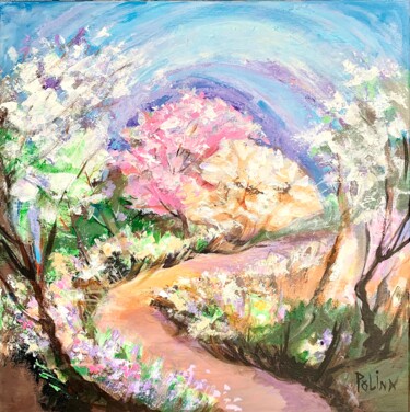 绘画 标题为“SPRING NOW” 由Polina Gerdjikova (POLINA), 原创艺术品, 丙烯 安装在木质担架架上