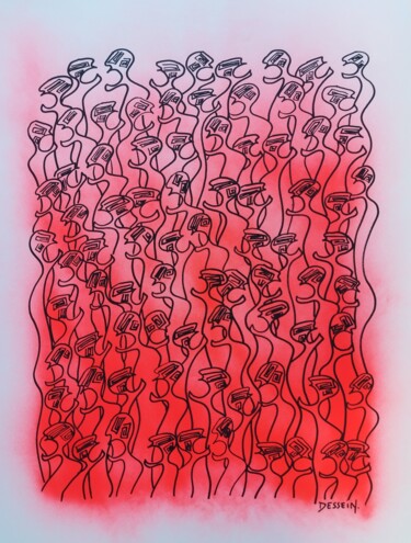Peinture intitulée "Nématoïdes des plai…" par Delphine Dessein, Œuvre d'art originale, Bombe aérosol
