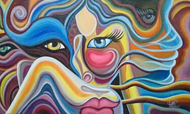 Painting titled "Ethereal Glimmers" by Hiran Sumith Fernando, Original Artwork, Acrylic
