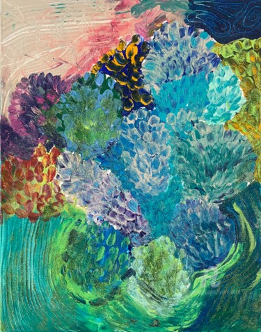 绘画 标题为“Spring Fusion” 由Hilary Done, 原创艺术品, 丙烯