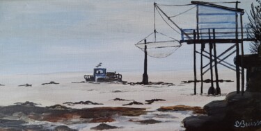 Peinture intitulée "barge ostréicole de…" par Lise Buissart, Œuvre d'art originale, Acrylique