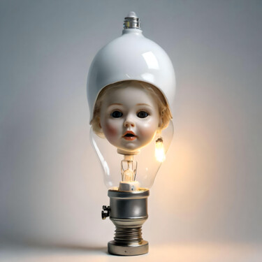 Arts numériques intitulée "Lampe à poser Enfant" par Karine Garelli (Reds Robin), Œuvre d'art originale, Image générée par l…