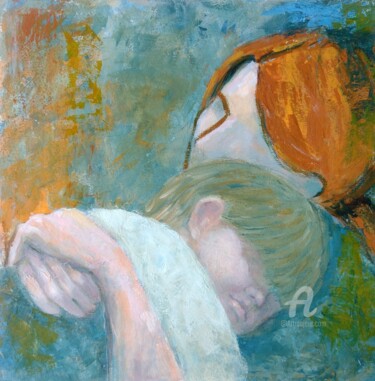 Painting titled "COLO" by Rosa Martinelli, Original Artwork, Acrylic Mounted on Wood Panel