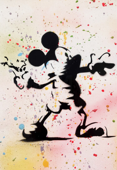 "SPACO mickey banksy…" başlıklı Tablo Spaco tarafından, Orijinal sanat, Sprey boya