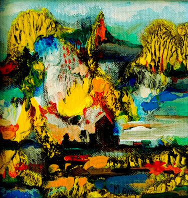 「Four seasons – Autu…」というタイトルの絵画 Muraz Martirosyanによって, オリジナルのアートワーク, アクリル 段ボールにマウント