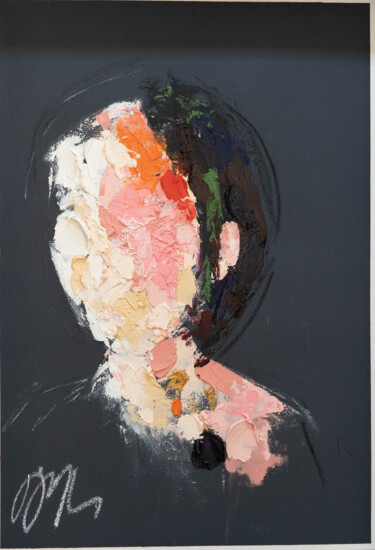 Title 'mirror series UNTITLED Portrait' Pittura intitolato "Title 'mirr…" da Tomoya Nakano, Opera d'arte originale, Olio Montato su Cartone