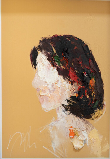 TITLE 'mirror series UNTITLED Portrait' 绘画 标题为“TITLE 'mirror s…” 由Tomoya Nakano, 原创艺术品, 油 安装在纸板上