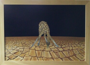 绘画 标题为“La girafe de terre” 由Alain Peyrou, 原创艺术品, 油