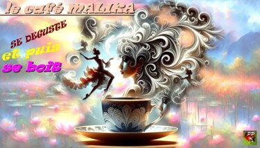 Digital Arts titled "LE CAFE MALIKA" by Pierre Peytavin, Original Artwork, AI generated image