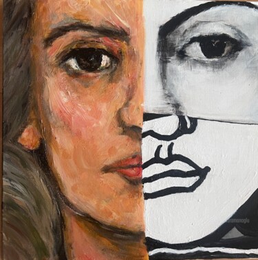 Painting titled "Four Transaction Se…" by Muberra Karamanoglu, Original Artwork, Acrylic