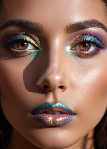 数字艺术 标题为“Iridescent make up” 由Caprice, 原创艺术品, AI生成的图像