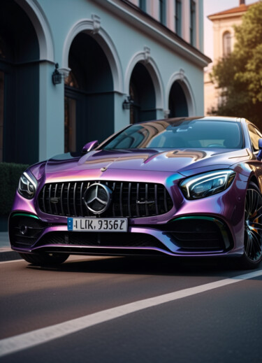 Digital Arts titled "Iridescent car" by Caprice, Original Artwork, AI generated image