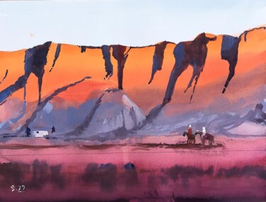 Peinture intitulée "Untitled#54" par Samar Alzaidy, Œuvre d'art originale, Aquarelle