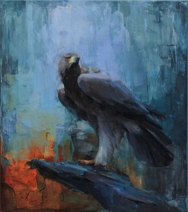 Schilderij getiteld "Expectation" door Serhii Cherniakovskyi, Origineel Kunstwerk, Olie Gemonteerd op Frame voor houten bran…
