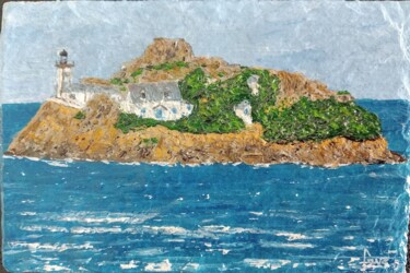 Peinture intitulée "L'Île Louet 2" par Alain Favé, Œuvre d'art originale, Acrylique Monté sur Pierre