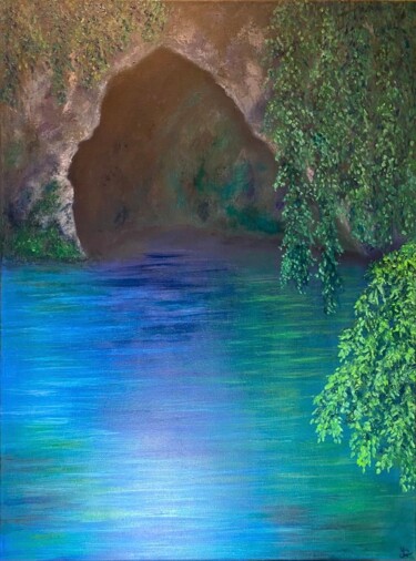 Malerei mit dem Titel "Höhle" von Irina Gauss, Original-Kunstwerk, Öl Auf Keilrahmen aus Holz montiert