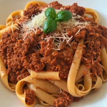 제목이 "Pates a la bolognai…"인 디지털 아트 Caprice로, 원작, AI 생성 이미지