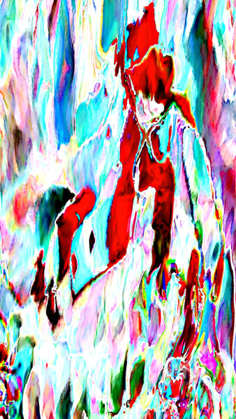 Arts numériques intitulée "la flamme intérieure" par Cj Perin, Œuvre d'art originale, Peinture numérique