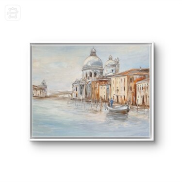Венеция Италия картина маслом Город пейзаж холст на подрамни Painting titled "Венеция Италия карт…" by Anna Antonova, Original Artwork, Oil Mounted on Wood Stretcher frame