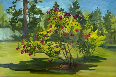 绘画 标题为“Grandma‘s roses” 由Startistgallery, 原创艺术品, 油 安装在木质担架架上