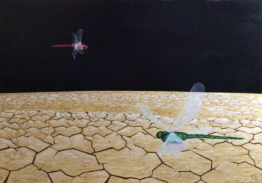 Schilderij getiteld "Le manège des libel…" door Alain Peyrou, Origineel Kunstwerk, Olie