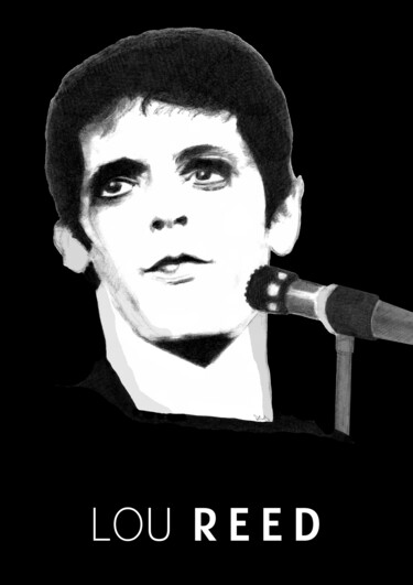 图画 标题为“Lou Reed” 由Philip Dietrich, 原创艺术品, 铅笔