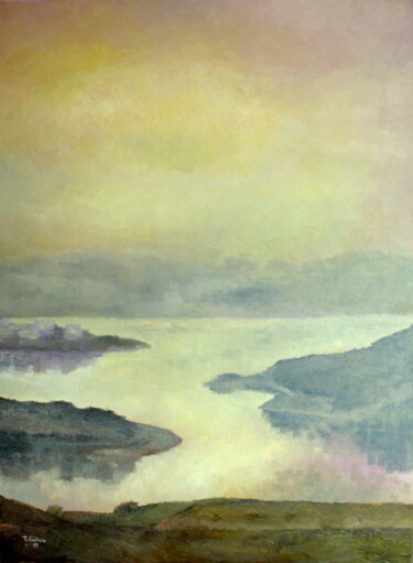 绘画 标题为“Cantabria-Atardecer…” 由Tomás Castaño, 原创艺术品, 油 安装在木质担架架上