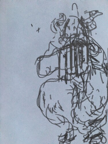 Dessin intitulée "Le Dieu Pan II" par Olga Richir, Œuvre d'art originale, Crayon