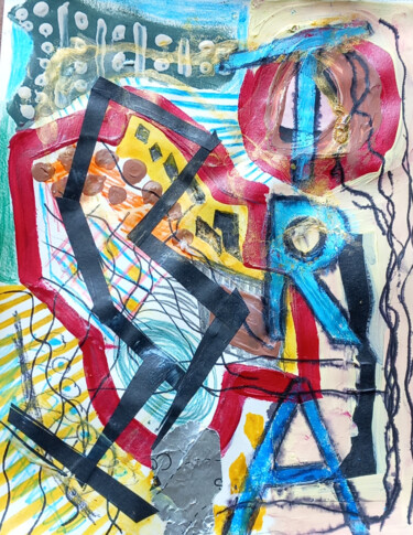 Colagens intitulada "Art1" por Ronnie Kolner, Obras de arte originais, Colagens