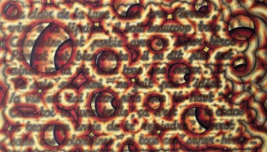 Drawing titled "Galaxie des mots" by Vincent Gibert, Original Artwork, Marker