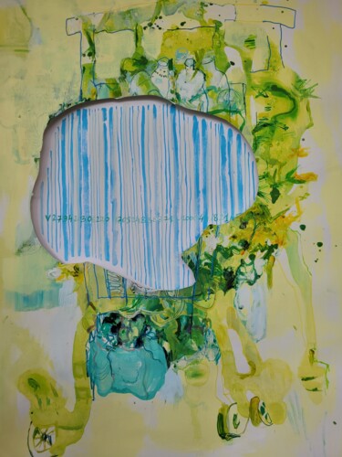 Painting titled "Le caddie - Prototy…" by Hortense Garand Vernaison, Original Artwork, Acrylic Mounted on Cardboard
