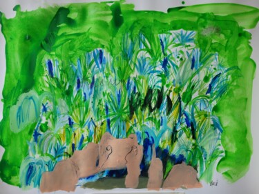 Peinture intitulée "What's up bunny ?" par Hortense Garand Vernaison, Œuvre d'art originale, Acrylique Monté sur Carton