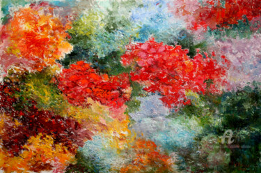绘画 标题为“Autumn  Forest Colo…” 由Vladimir Volosov, 原创艺术品, 油 安装在木质担架架上