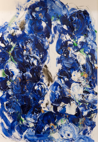 Painting titled "Title      "Flowers"" by Tomoya Nakano, Original Artwork, Oil Mounted on Cardboard
