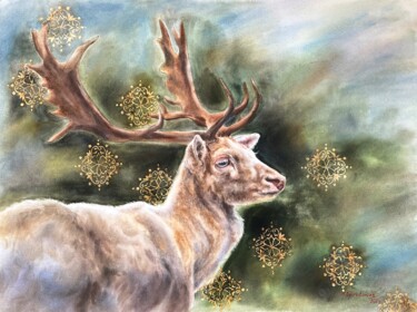 Malerei mit dem Titel "Spirit of the forest" von Anna Spiridonova, Original-Kunstwerk, Aquarell