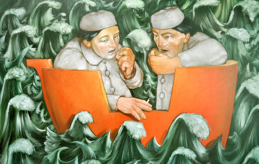 绘画 标题为“Pallor et Pavor II” 由Bertrand Joliet, 原创艺术品, 油 安装在木质担架架上