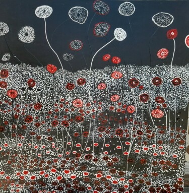 Malerei mit dem Titel "Black, red and white" von Ans Duin, Original-Kunstwerk, Acryl Auf Holzplatte montiert