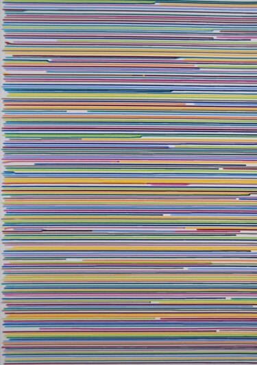 绘画 标题为“Stripes #1” 由Astrid Stoeppel, 原创艺术品, 丙烯 安装在木质担架架上