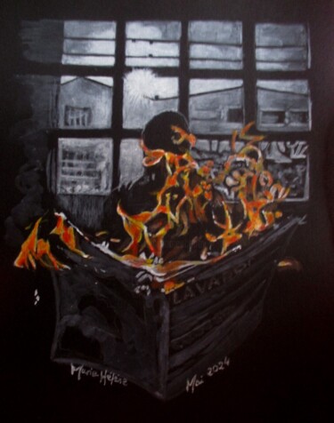 Peinture intitulée "Nouvelles brûlantes" par Bilitis, Œuvre d'art originale, Acrylique
